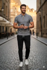 Grey Jersey Texture Track Suit for Men